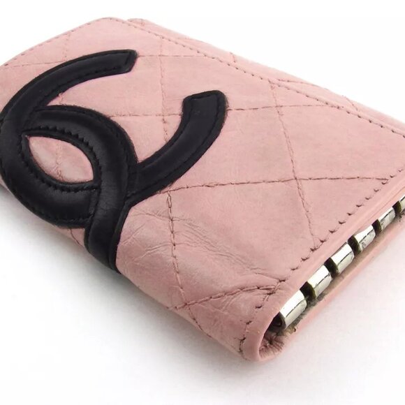 CHANEL key case Kanbonrain pink leather Authentic used Q642 - Picture 3 of 9